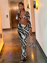 Load image into Gallery viewer, Feelin' Zebra Two Piece Set – V-Neck Striped Design