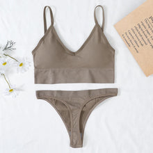 Load image into Gallery viewer, Push-Up Sports Bra & Thong Set for Women - Seamless Active Lingerie - Mellirose