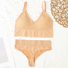 Load image into Gallery viewer, Push-Up Sports Bra & Thong Set for Women - Seamless Active Lingerie - Mellirose