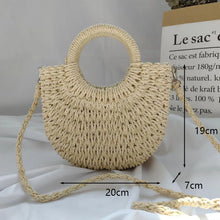 Load image into Gallery viewer, Summer Handmade Moon Straw Bag for Women