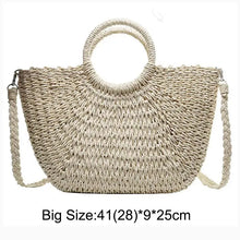 Load image into Gallery viewer, Summer Handmade Moon Straw Bag for Women