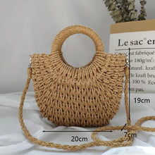 Load image into Gallery viewer, Summer Handmade Moon Straw Bag for Women