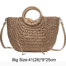 Load image into Gallery viewer, Summer Handmade Moon Straw Bag for Women