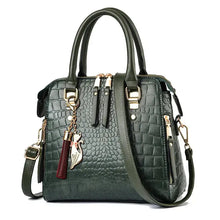 Load image into Gallery viewer, Retro Alligator PU Leather Handbag with tassel detail for women - MLLIROSE