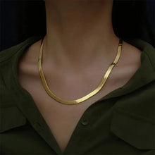 Load image into Gallery viewer, 24K Gold Color Blade Necklace for Men - Choker Style Snake Bone Chain - Mellirose
