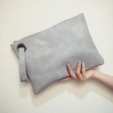 Load image into Gallery viewer, Women's solid PU leather clutch bag with envelope design - MLLIROSE