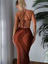 Load image into Gallery viewer, Halter Waistless Dress with Spaghetti Straps - MELLIIROSE