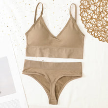 Load image into Gallery viewer, Push-Up Sports Bra & Thong Set for Women - Seamless Active Lingerie - Mellirose