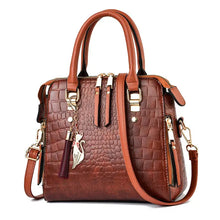 Load image into Gallery viewer, Retro Alligator PU Leather Handbag with tassel detail for women - MLLIROSE