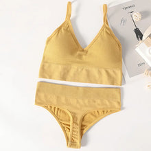 Load image into Gallery viewer, Push-Up Sports Bra & Thong Set for Women - Seamless Active Lingerie - Mellirose