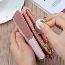 Load image into Gallery viewer, Multi-color foldable clutch wallet with zipper closure