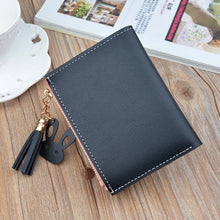 Load image into Gallery viewer, Multi-color foldable clutch wallet with zipper closure