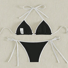 Load image into Gallery viewer, Colorblock String Thong Bikini