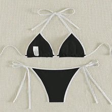 Load image into Gallery viewer, Colorblock String Thong Bikini Mellirose