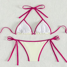 Load image into Gallery viewer, Colorblock String Thong Bikini