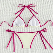 Load image into Gallery viewer, Colorblock String Thong Bikini Mellirose