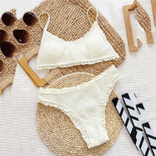Load image into Gallery viewer, White Ruffle Bikini Set
