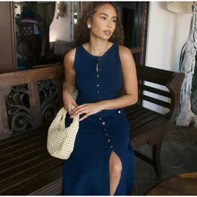 Load image into Gallery viewer, Riviera Knit Button-Up Dress Mellirose