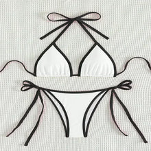 Load image into Gallery viewer, Colorblock String Thong Bikini