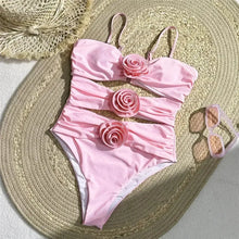 Load image into Gallery viewer, 3D Flower One Piece Swimwear Mellirose
