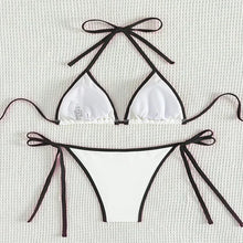 Load image into Gallery viewer, Colorblock String Thong Bikini