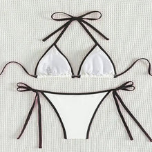 Load image into Gallery viewer, Colorblock String Thong Bikini Mellirose