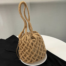 Load image into Gallery viewer, Knitted bucket rope bag with durable handles for women - MELLIROSE