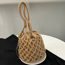 Load image into Gallery viewer, Knitted bucket rope bag with durable handles for women - MELLIROSE