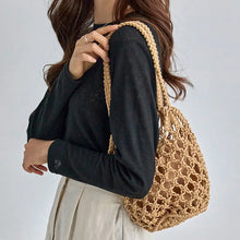 Load image into Gallery viewer, Knitted bucket rope bag with durable handles for women - MELLIROSE