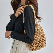 Load image into Gallery viewer, Knitted bucket rope bag with durable handles for women - MELLIROSE