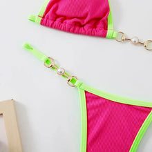 Load image into Gallery viewer, Pearl Chain Triangle Bikini Mellirose