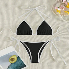 Load image into Gallery viewer, Colorblock String Thong Bikini