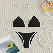 Load image into Gallery viewer, Colorblock String Thong Bikini Mellirose
