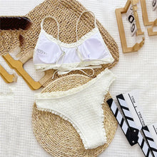 Load image into Gallery viewer, White Ruffle Bikini Set