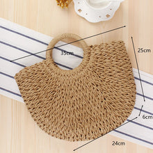 Load image into Gallery viewer, Summer Handmade Moon Straw Bag for Women