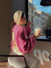 Load image into Gallery viewer, Sexy backless knitted sweater for women with long sleeves - MELLIROSE