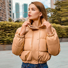 Load image into Gallery viewer, Winter PU leather padded parka - MELLIROSE
