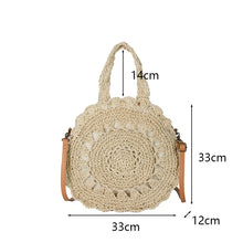 Load image into Gallery viewer, Versatile straw tote bag for beach, travel, and casual use