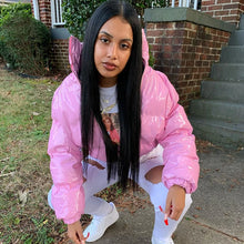 Load image into Gallery viewer, Women's winter PU zipper coat - MELLIROSE