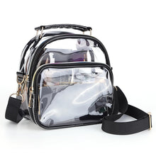 Load image into Gallery viewer, Transparent mini crossbody bag with zipper closure