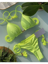 Load image into Gallery viewer, Tropical Escape Rope Triangle Bikinis (Multiple Colors)