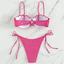 Load image into Gallery viewer, Shiny Rose Shell Bikini