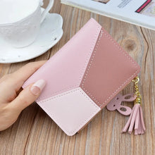 Load image into Gallery viewer, Multi-color foldable clutch wallet with zipper closure