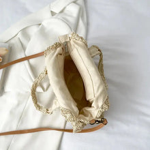 Load image into Gallery viewer, Versatile straw tote bag for beach, travel, and casual use