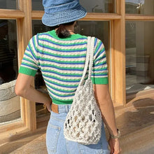 Load image into Gallery viewer, Knitted bucket rope bag with durable handles for women - MELLIROSE