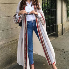 Load image into Gallery viewer, White Chiffon Long Maxi Kimono Cardigan