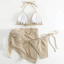 Load image into Gallery viewer, 3-Piece Fold Bikini Set Khaki or White Mellirose