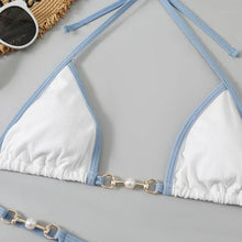 Load image into Gallery viewer, Pearl Chain Triangle Bikini