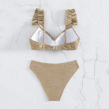 Load image into Gallery viewer, Ribbed Ruffle Elevated Bikini