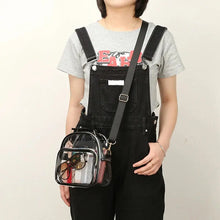 Load image into Gallery viewer, Transparent mini crossbody bag with zipper closure